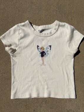 Brandy Melville Women's White and Cream T-shirt